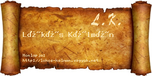 Lökös Kálmán névjegykártya